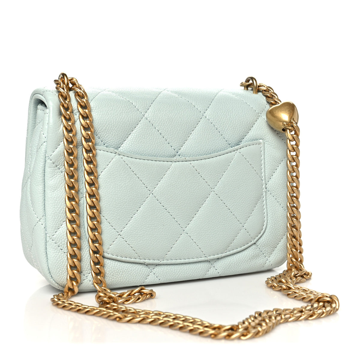 Chanel Caviar Quilted Mini Sweetheart Flap Light Blue 3 of 10