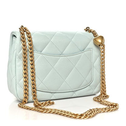 Chanel Caviar Quilted Mini Sweetheart Flap Light Blue 3 of 10
