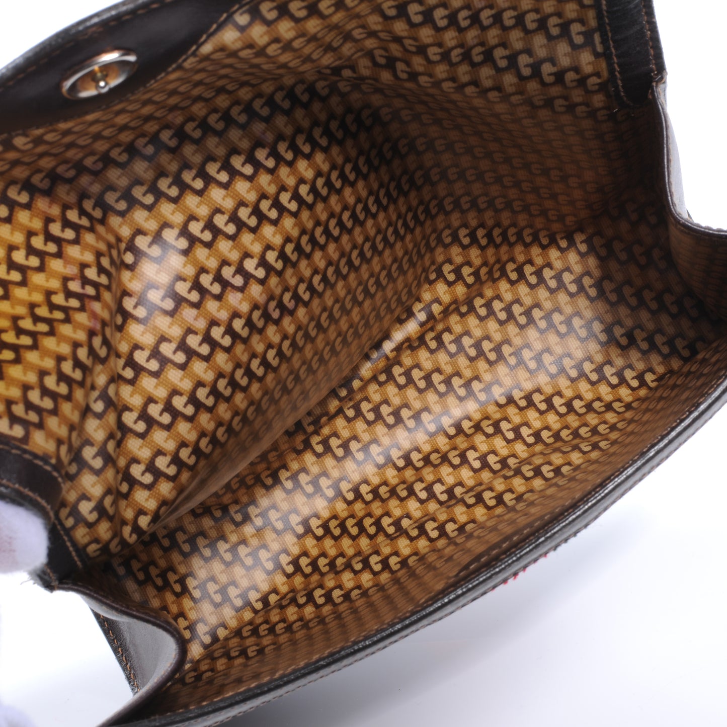 Suede Web Clutch Brown