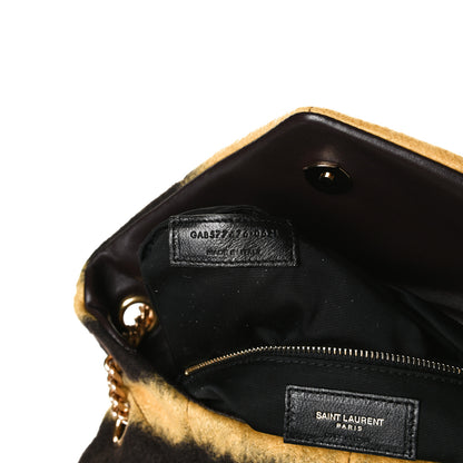 Saint Laurent Tie Dye Wool Quilted Small Loulou Puffer Monogram Chain Satchel Yellow Pacific Blue Dark Pecan 8 of 21