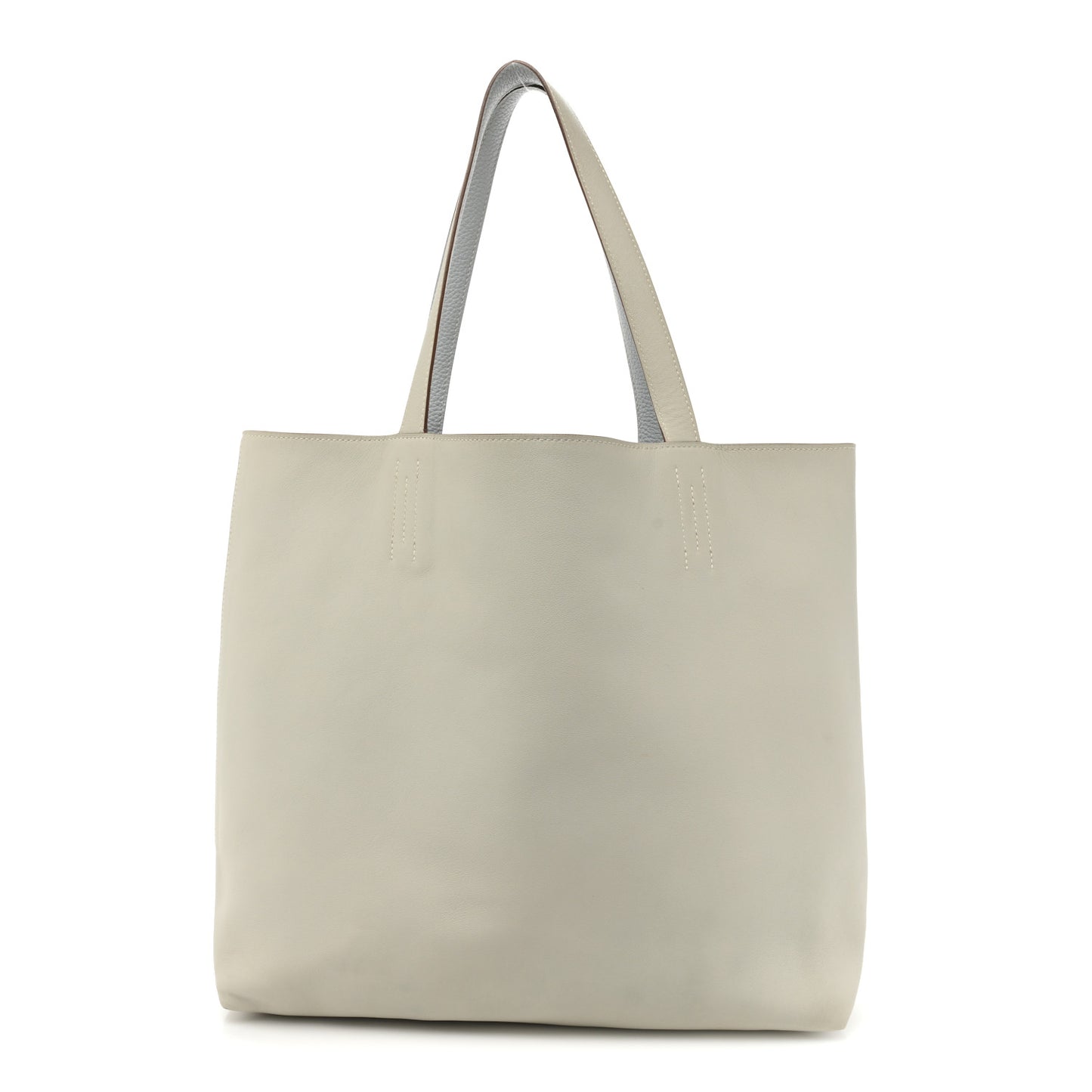 Veau Sikkim Taurillon Clemence Double Sens 36 Reversible Tote Bleu Pale Gris Perle