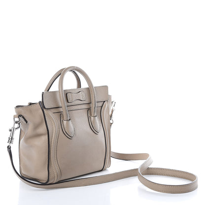 Celine Drummed Calfskin Nano Luggage Dune 3 of 16