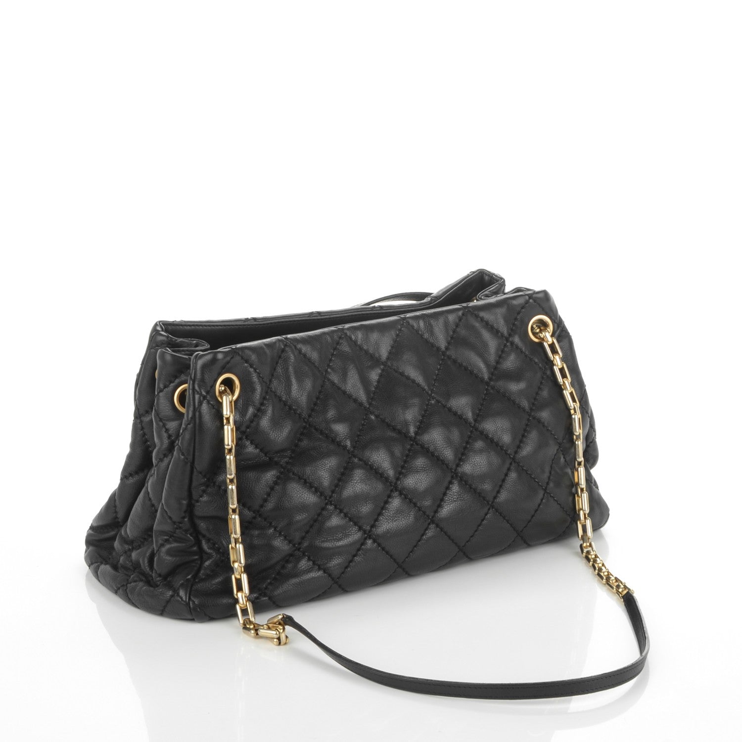 Chanel Calfskin Quilted Large Retro Chain Tote Black 3 of 8