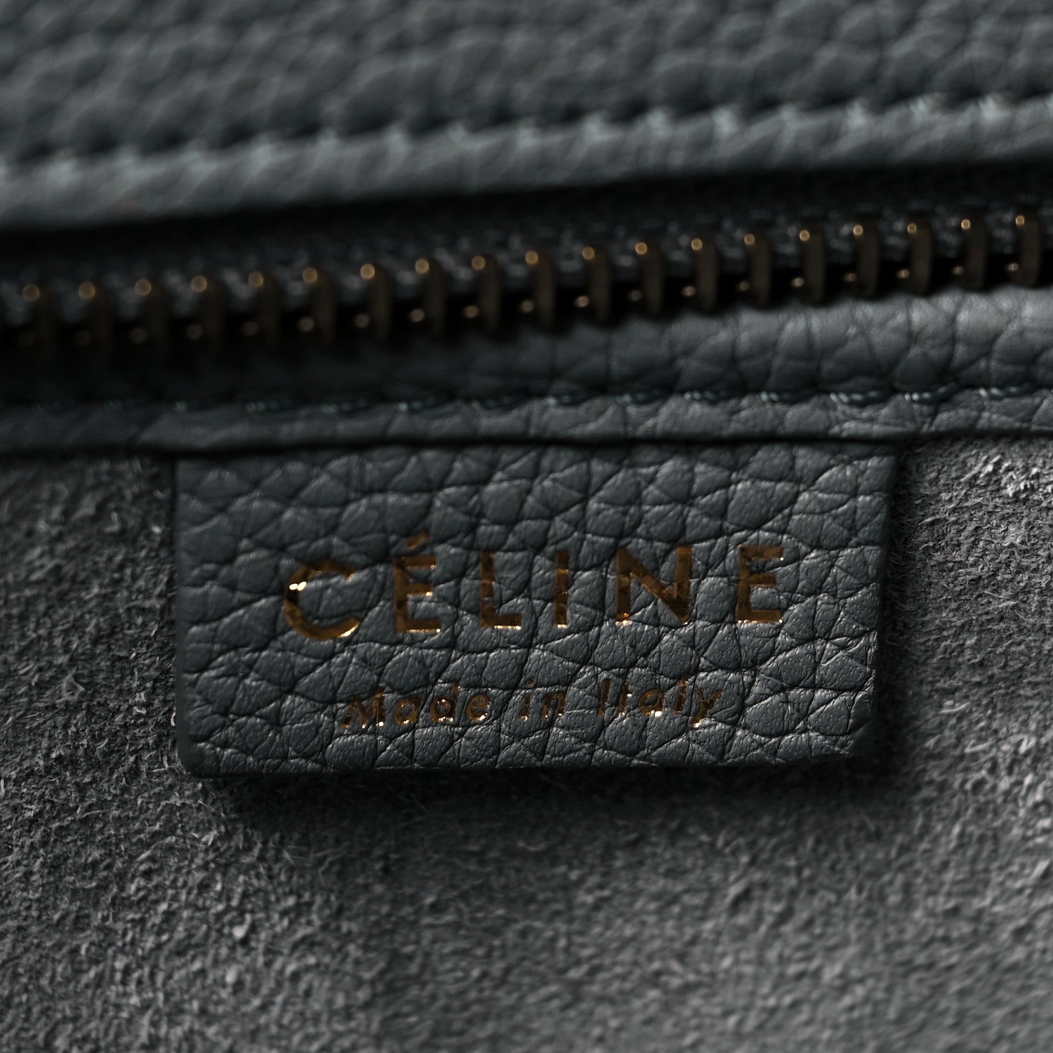 Celine Drummed Calfskin Nano Luggage Kohl 6 of 12