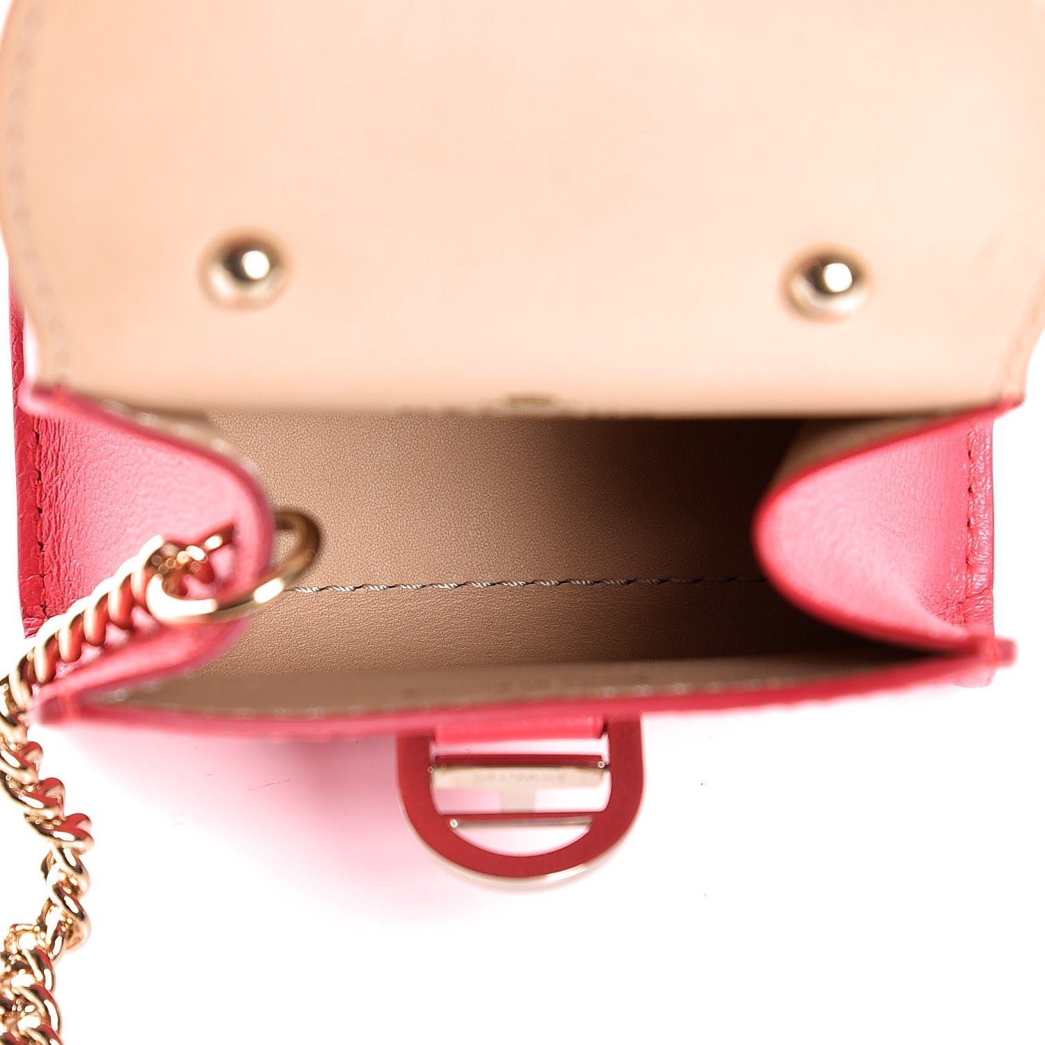 Delvaux Calfskin Mini Brillant Bag Charm Fuchsia 6 of 7