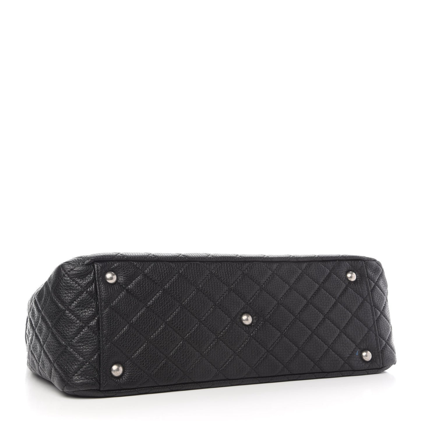 Calfskin Quilted XXL Travel Flap Bag Black