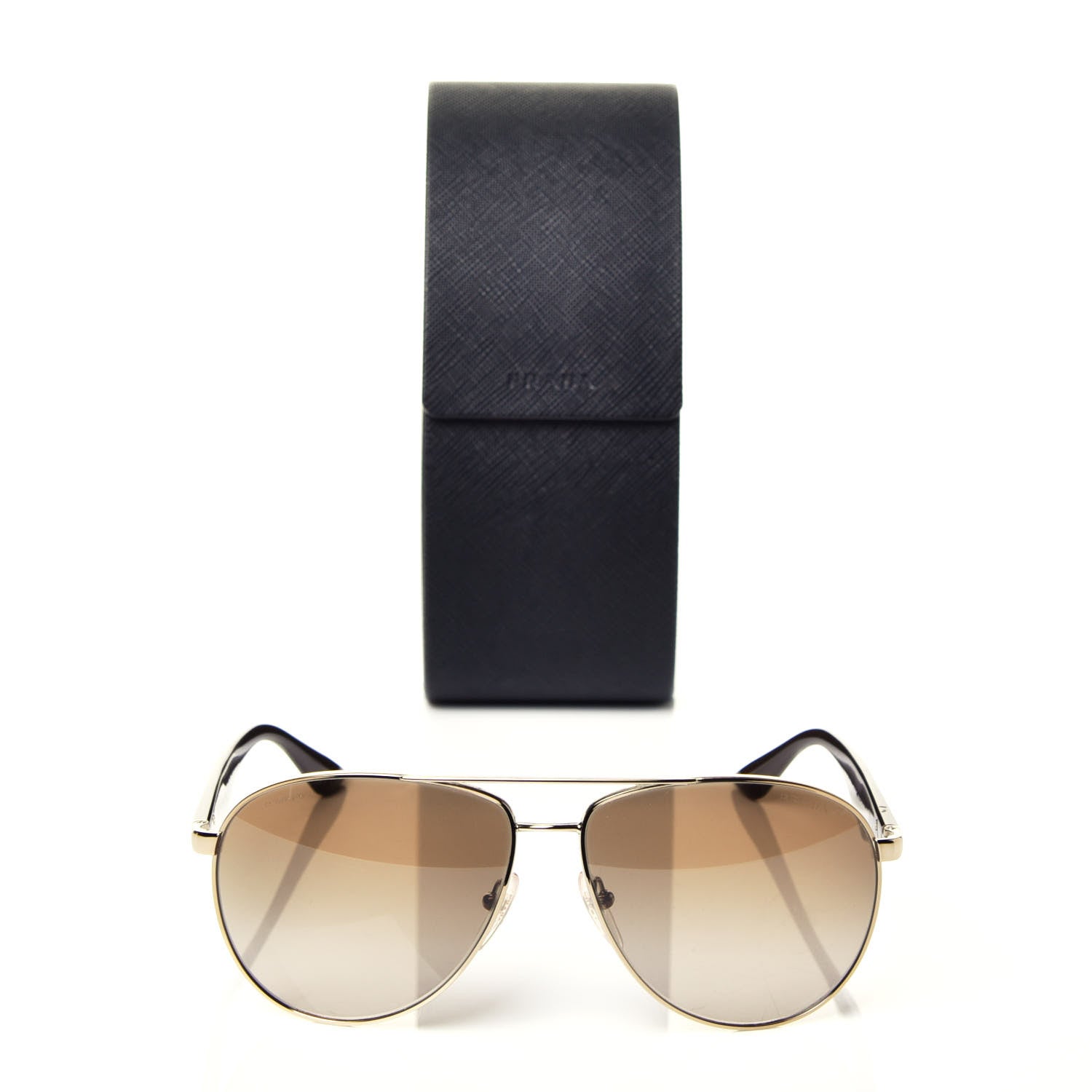 Prada Metal Gradient Aviator Sunglasses SPR53Q Brown 7 of 7
