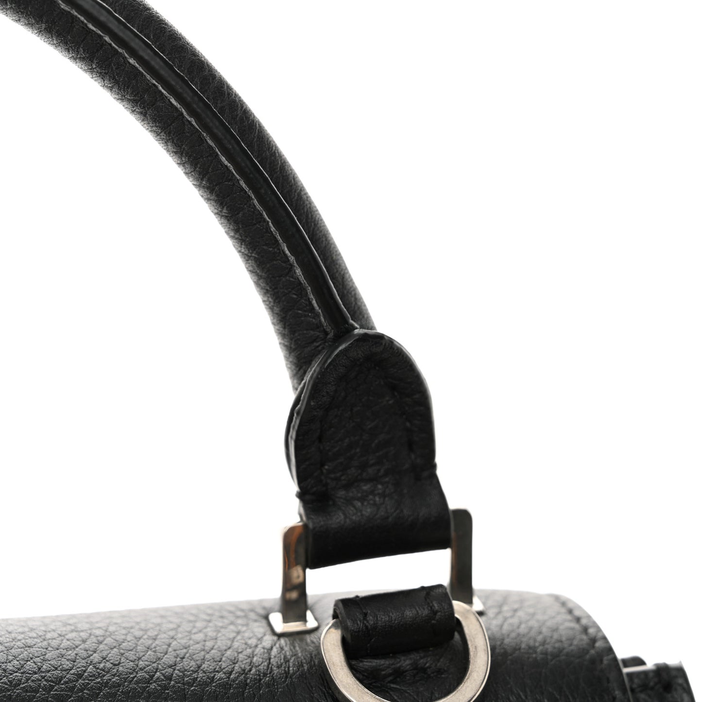 Drummed Calfskin Suede Small Trapeze Black