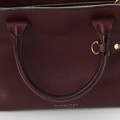 Burberry Grainy Calfskin House Check Medium Banner Tote Mahogany Red 12 of 13