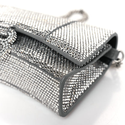 Balenciaga Strass Suede Hourglass Chain Bag Smoke Grey Crystal 8 of 8