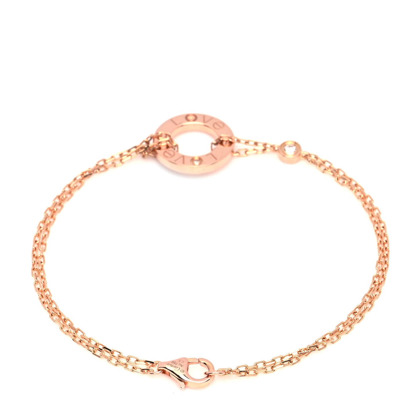 18K Pink Gold Diamond LOVE Bracelet