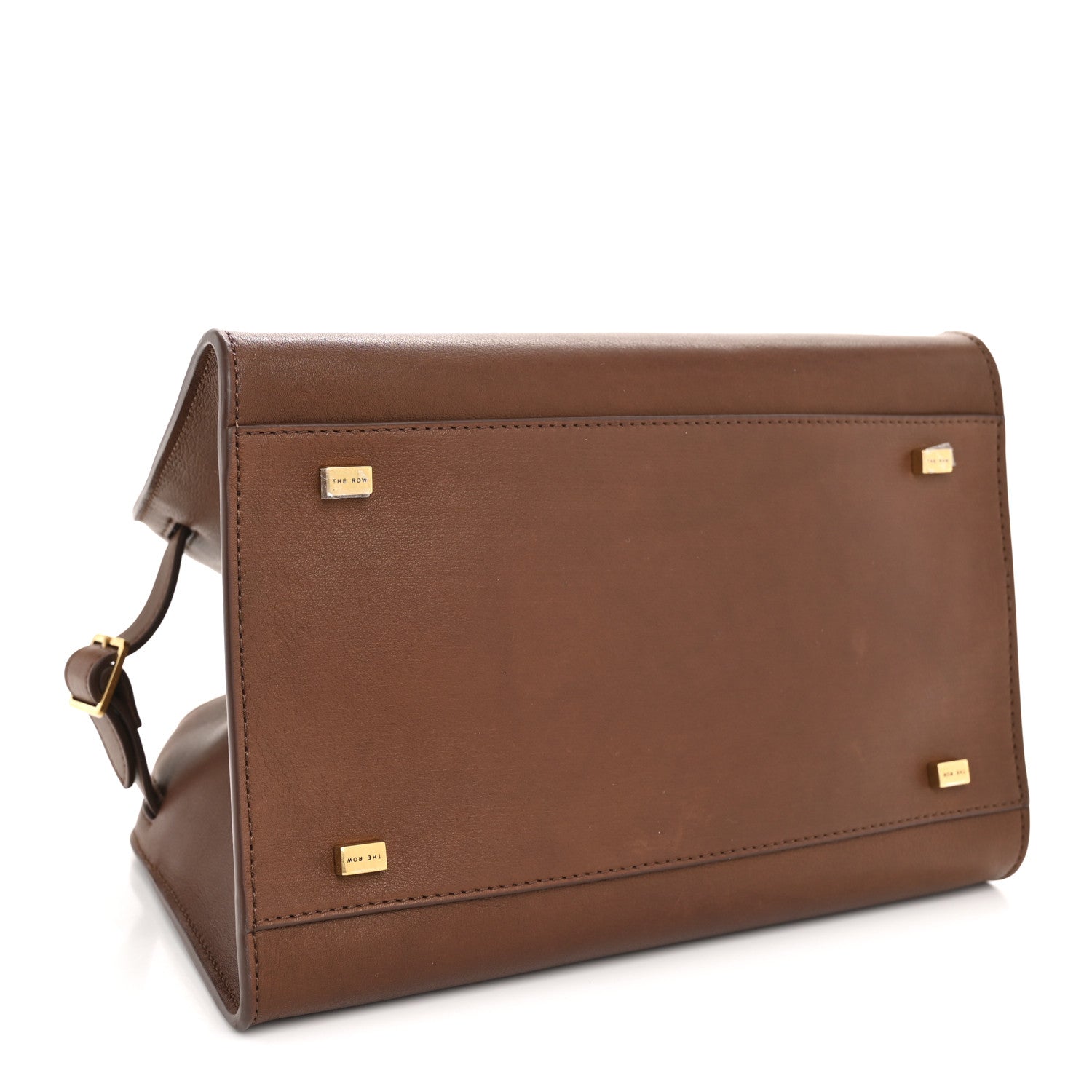 The Row Polished Saddle Calfskin Soft Margaux 10 Bag New Burgundy 4 of 10