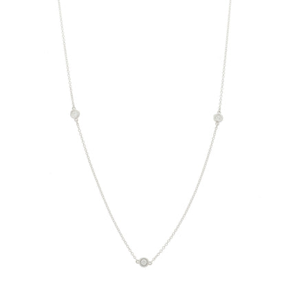 Tiffany Sterling Silver Diamond .25ctw Elsa Peretti Diamonds by the Yard Five Station Necklace 1 of 6
