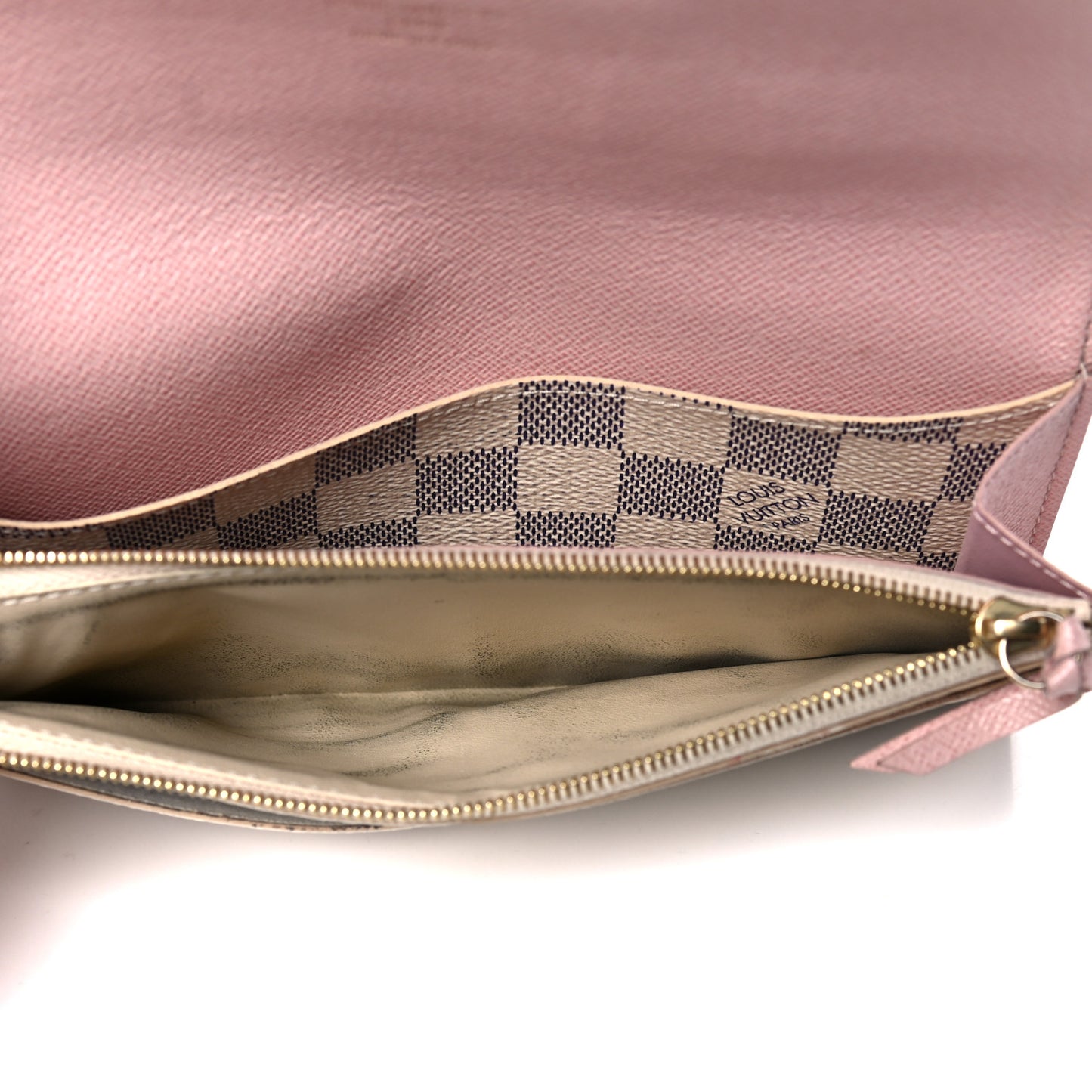 Damier Azur Emilie Wallet Rose Ballerine