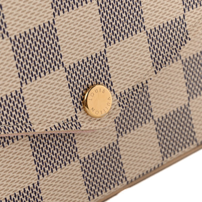 Louis Vuitton Damier Azur Pochette Felicie Chain Wallet Rose Ballerine 8 of 11
