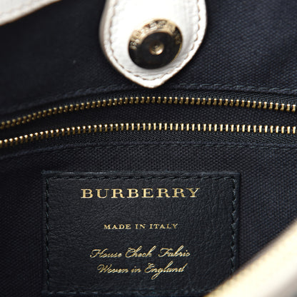Burberry Calfskin House Check Perforated Medium Banner Tote Natural 8 of 10
