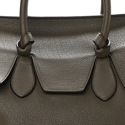 Celine Crisped Calfskin Large Tie Knot Tote Dark Khaki 7 of 13