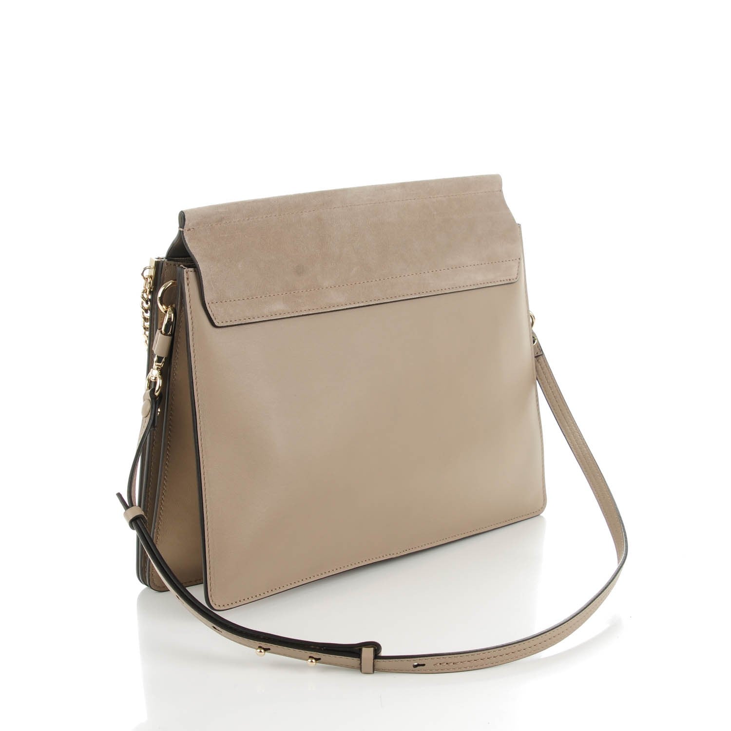 Chloe Calfskin Suede Medium Faye Shoulder Bag Motty Grey 3 of 6