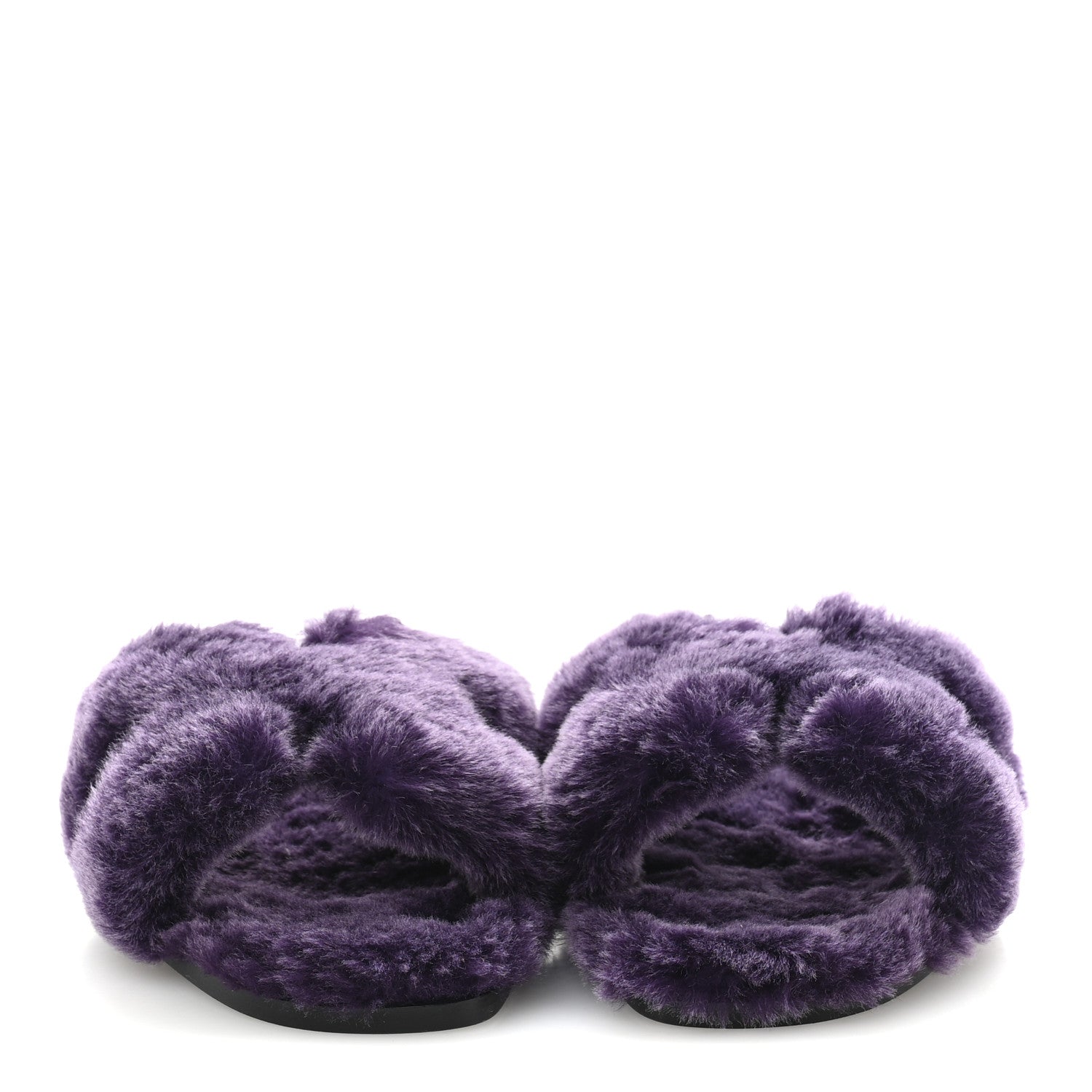 Hermes Woolskin Oran Sandals 38 Violet Fonce 3 of 9
