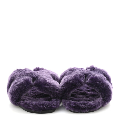 Hermes Woolskin Oran Sandals 38 Violet Fonce 3 of 9
