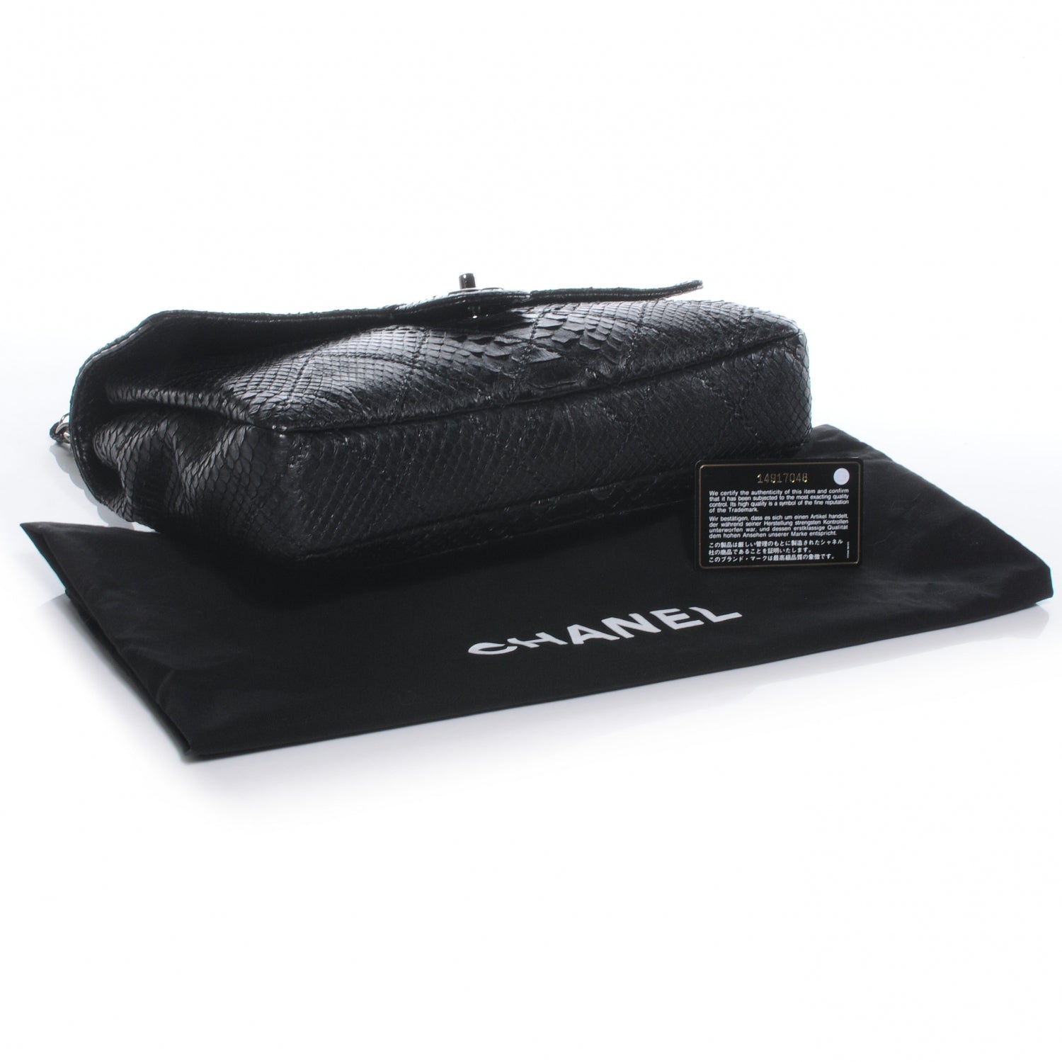 Chanel Python Stitch Flap Black 4 of 8