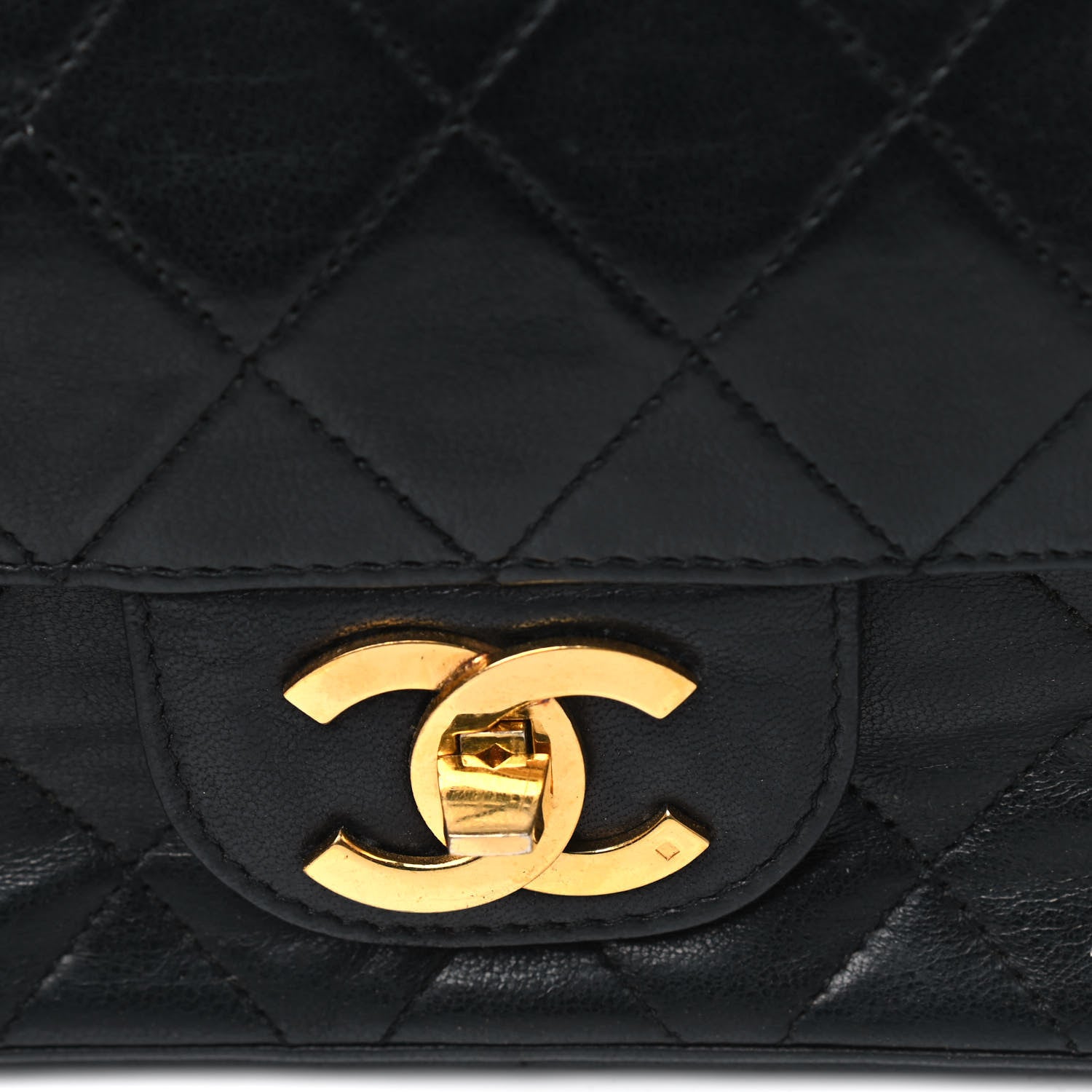 Chanel Lambskin Quilted Medium Double Flap Black 9 of 9