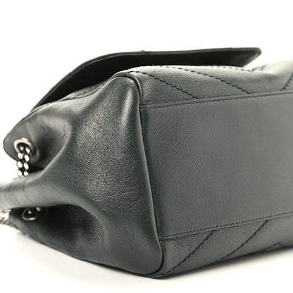 Saint Laurent Vintage Lambskin Chevron Monogram Small Nolita Olive Green 5 of 8