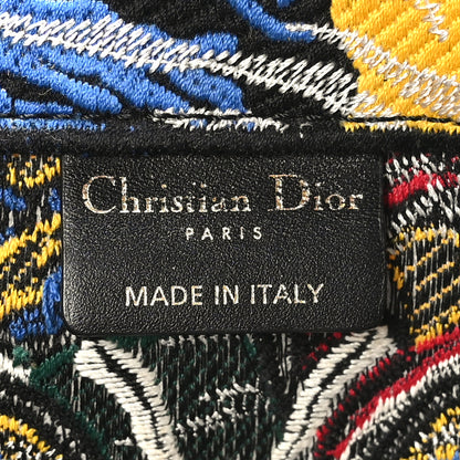 Christian Dior Canvas Embroidered Butterfly Book Tote Black Multicolor 6 of 9
