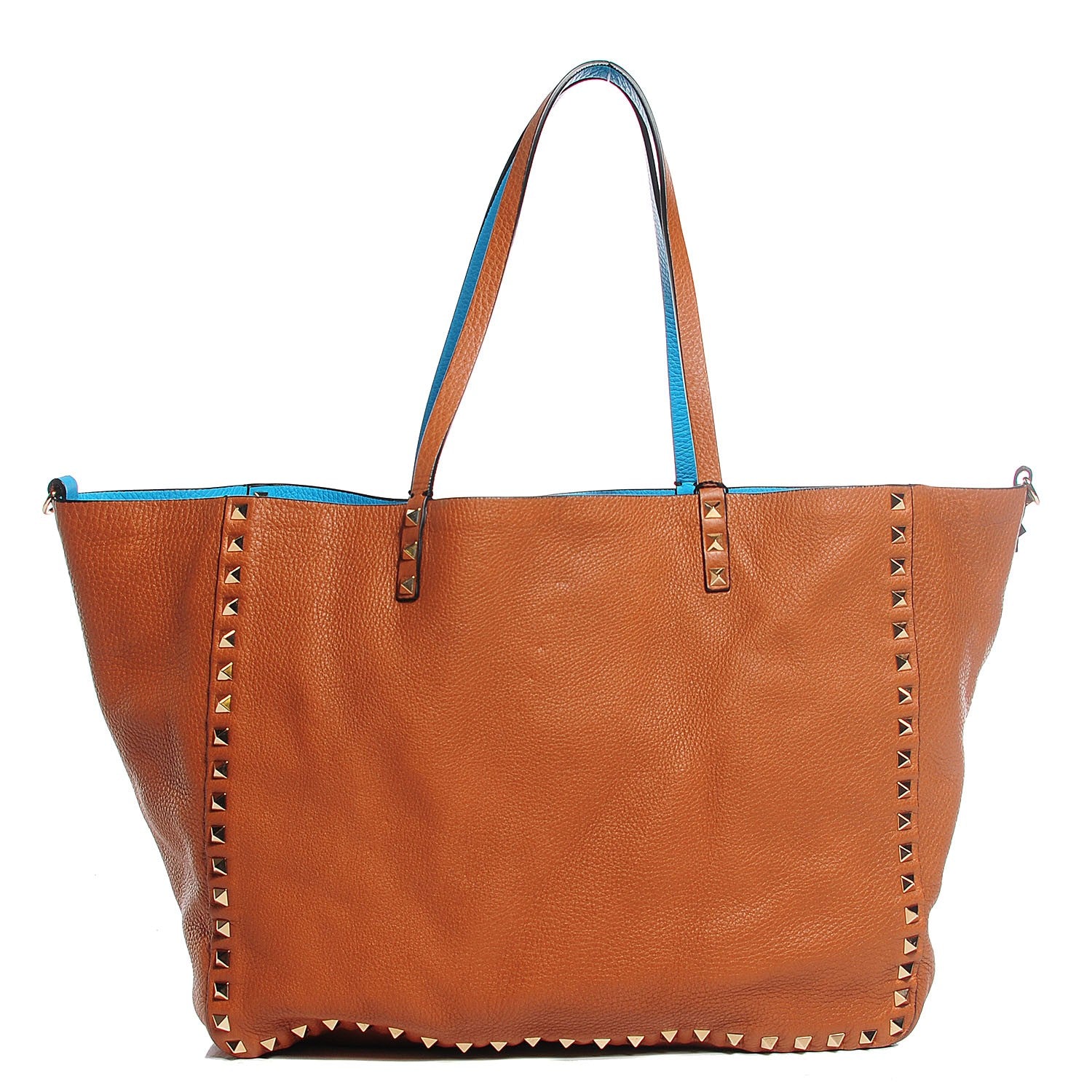 Valentino Garavani Grained Calfskin Medium Rockstud Reversible Tote Parrot Light Cuir 3 of 8