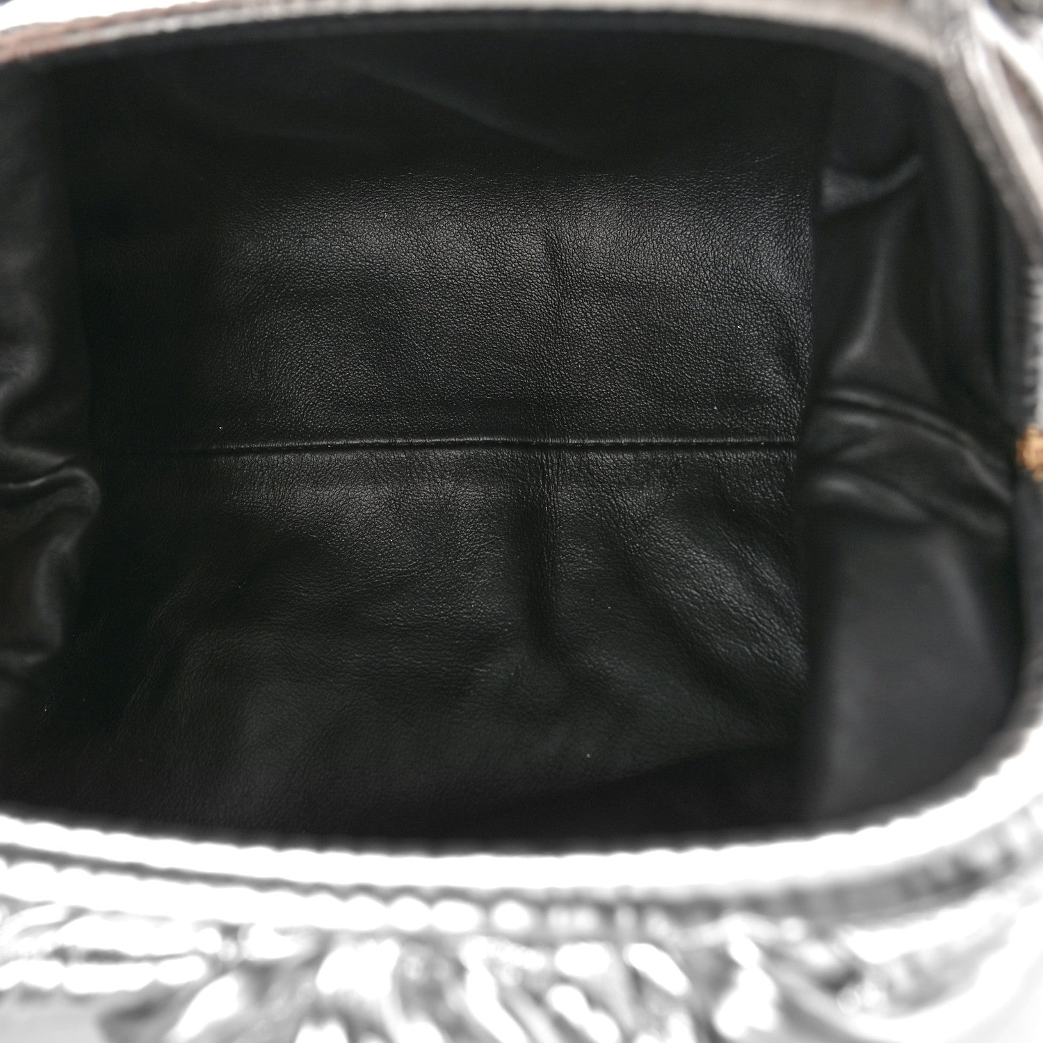 Bottega Veneta Metallic Bark Calfskin The Mini Pouch Silver 5 of 10