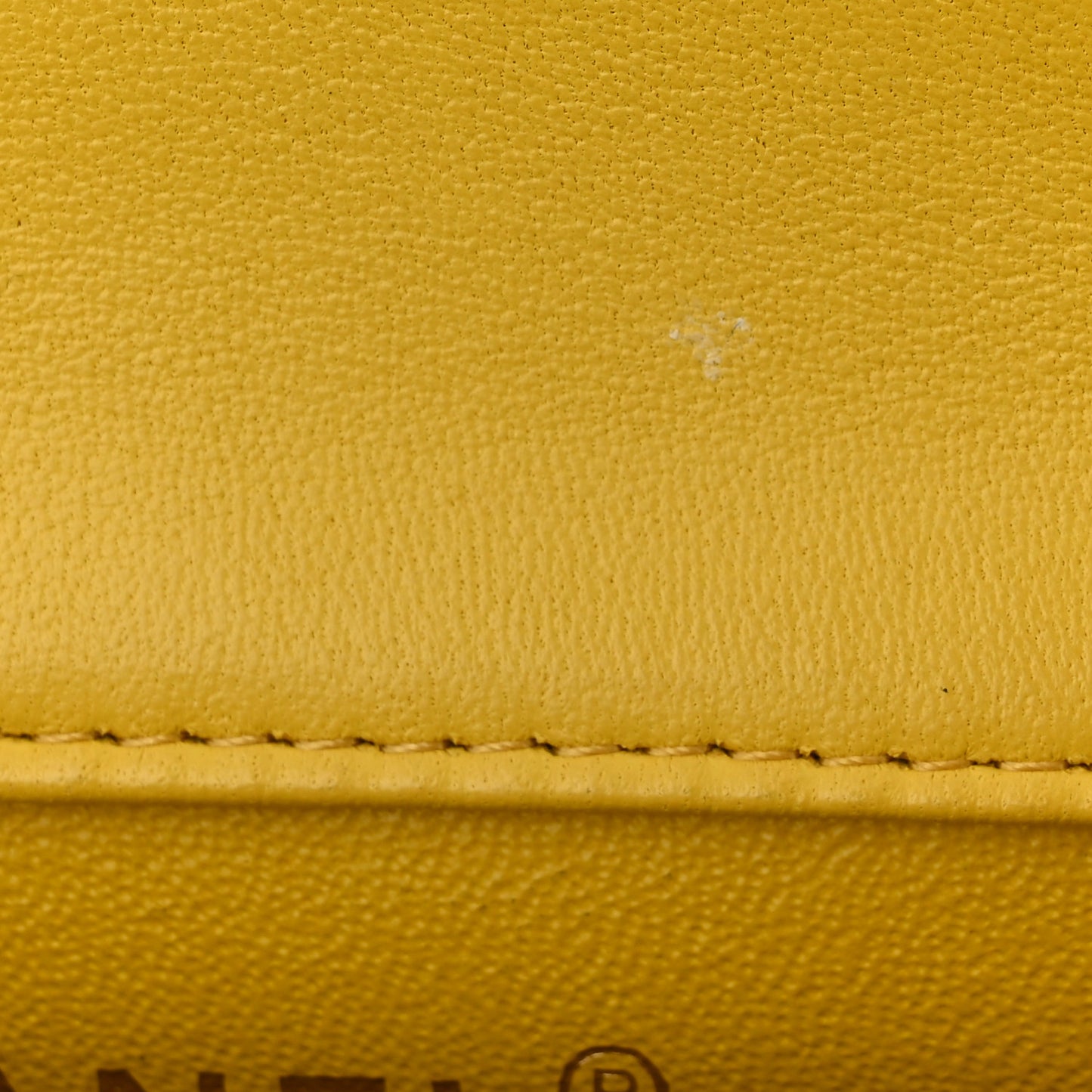 Lambskin Chevron Quilted Extra Mini Rectangular Flap Yellow