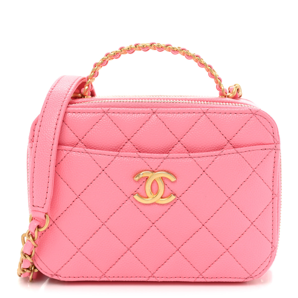 Chanel Caviar Quilted Pick Me Up Mini Vanity Case Pink 1 of 19