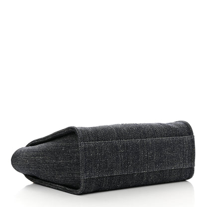 Chanel Denim Medium Deauville Tote Dark Blue White 5 of 13