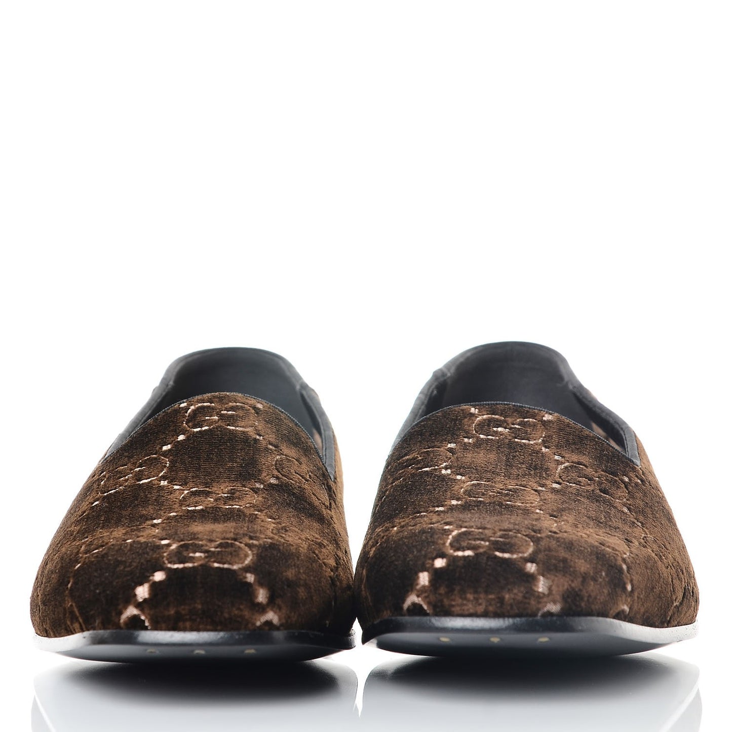 Velvet GG Monogram Mens Loafers 10 Brown