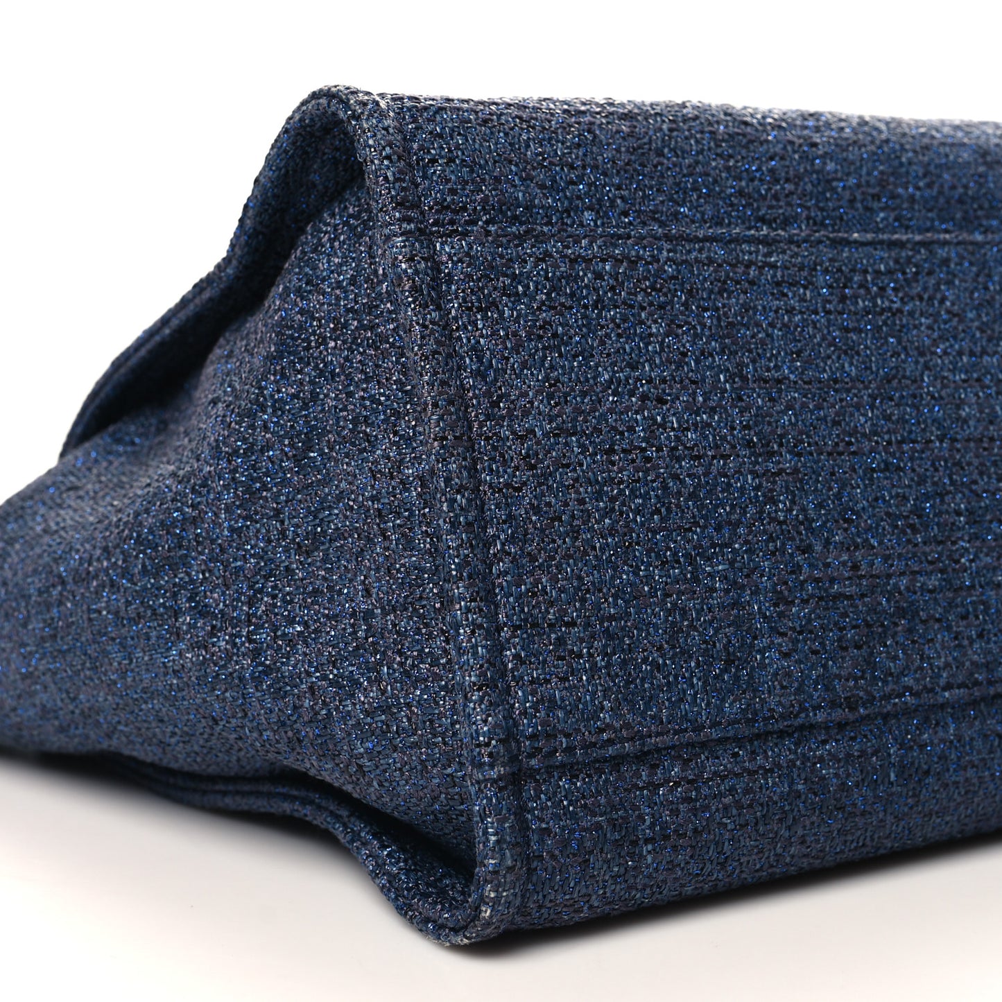 Lurex Boucle Medium Deauville Tote Blue