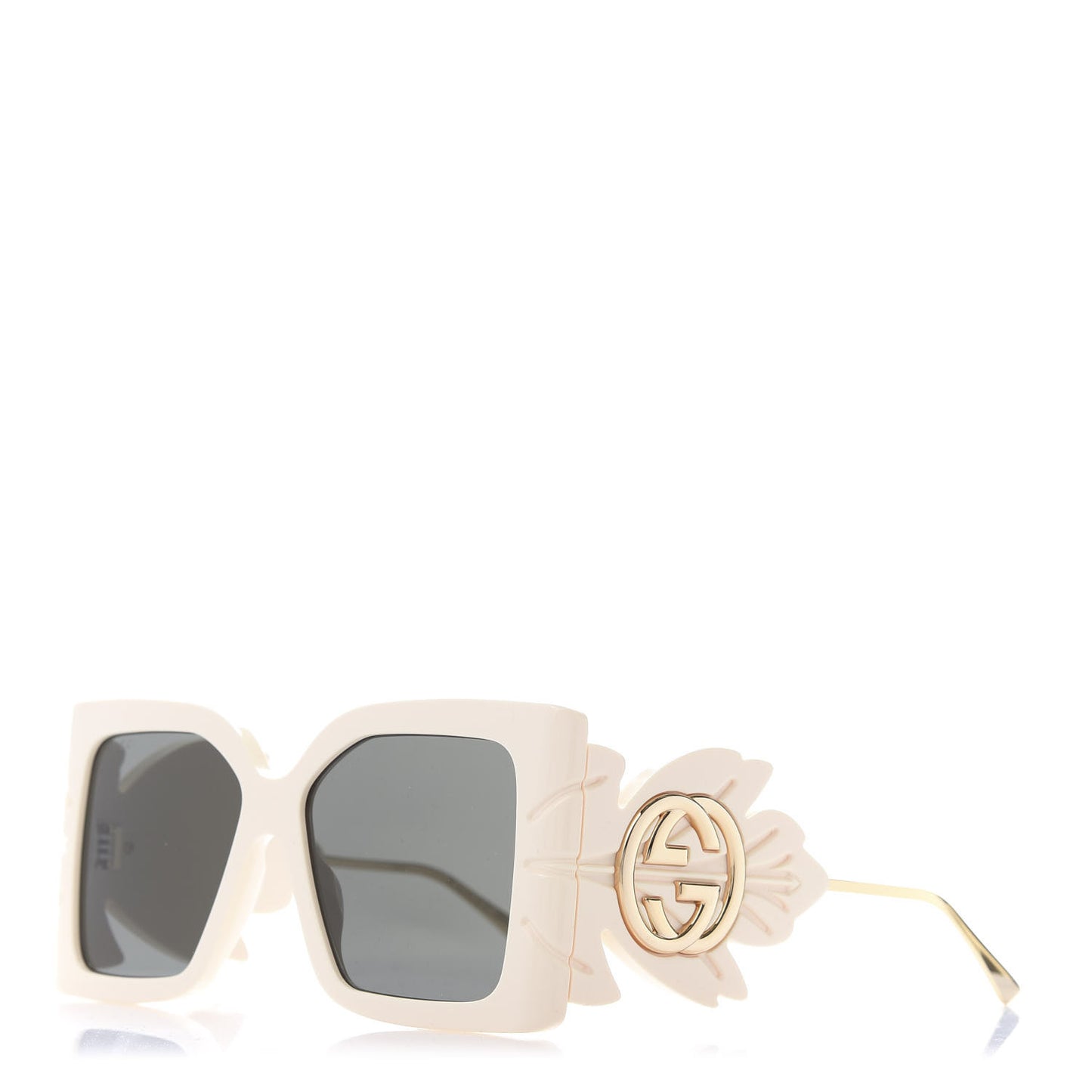 Acetate Square Frame Wing Sunglasses GG0535S Ivory