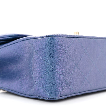 Chanel Iridescent Caviar Quilted Small Double Flap Dark Blue 9 of 11