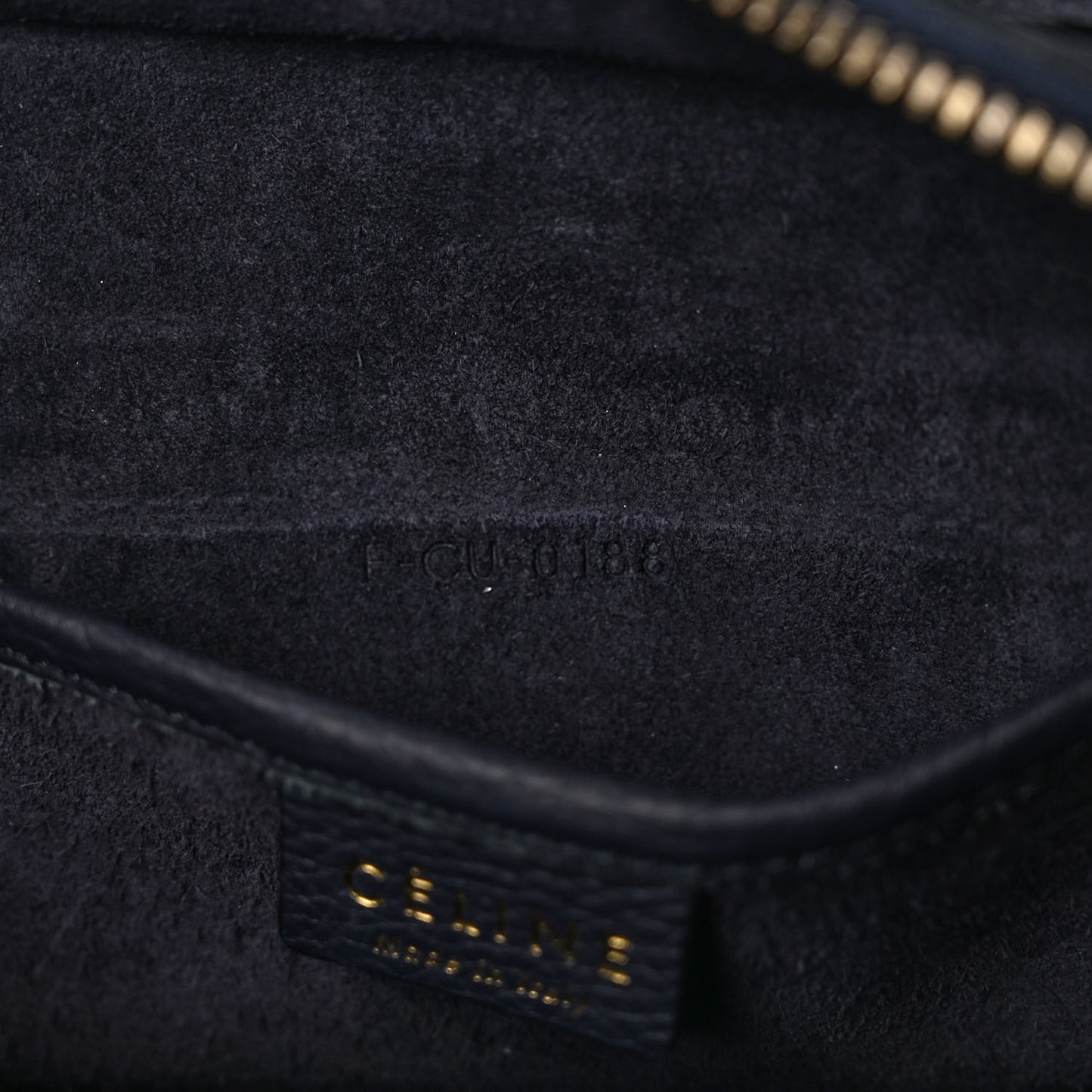 Drummed Calfskin Nano Luggage Navy Blue