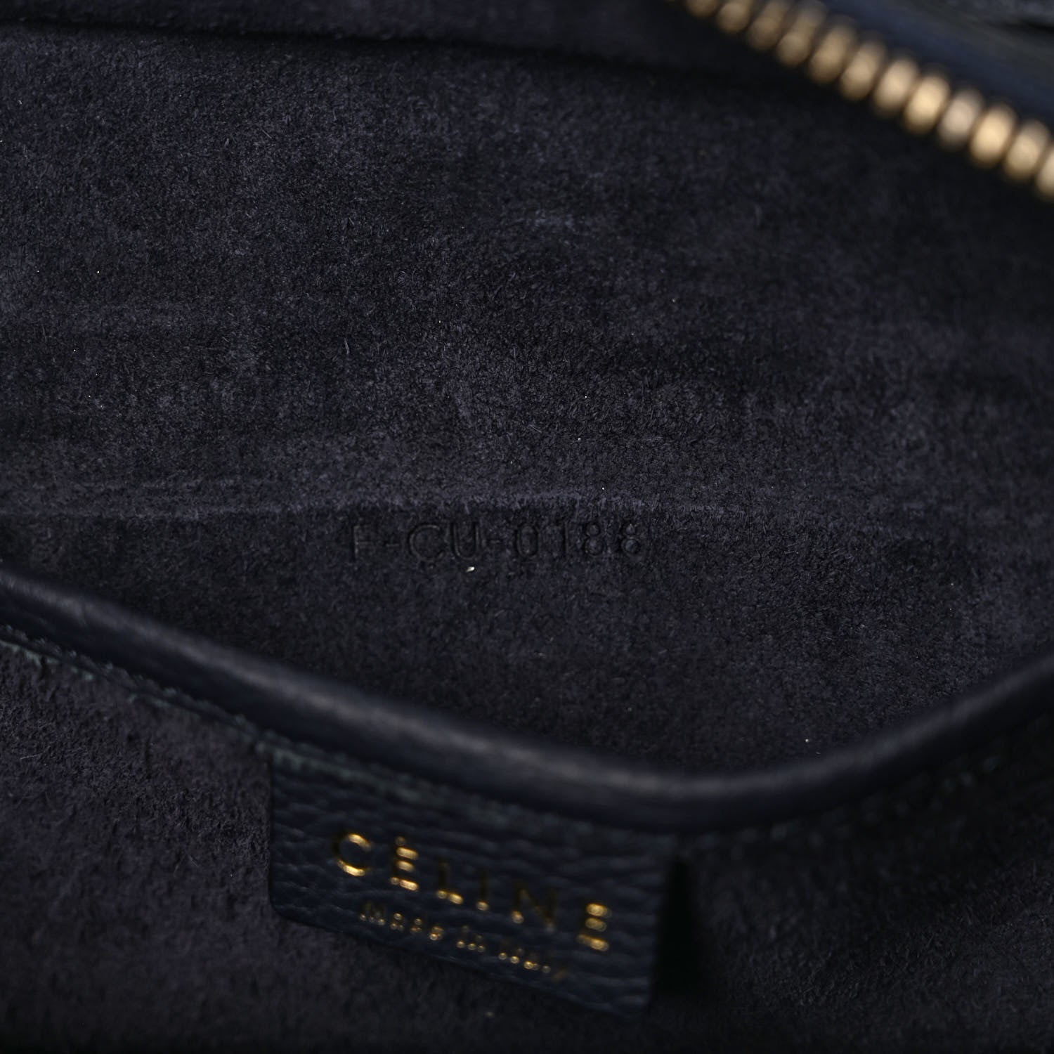 Celine Drummed Calfskin Nano Luggage Navy Blue 7 of 9
