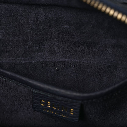 Celine Drummed Calfskin Nano Luggage Navy Blue 7 of 9