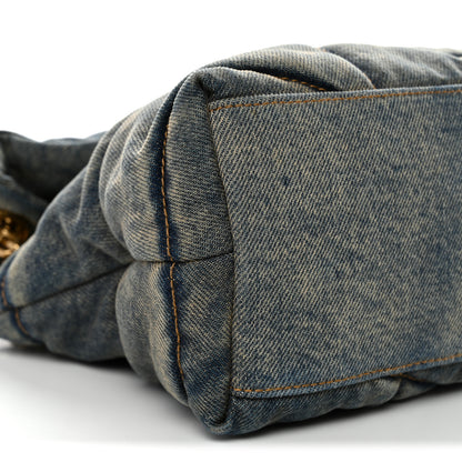 Saint Laurent Denim Quilted Small Loulou Puffer Monogram Chain Satchel Blue Cinnamon 9 of 12