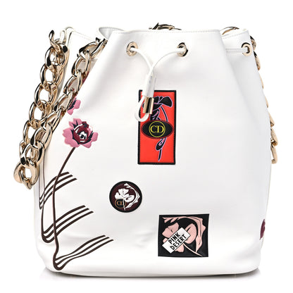 Christian Dior Calfskin Paradise Bubble Bucket Bag White 1 of 10
