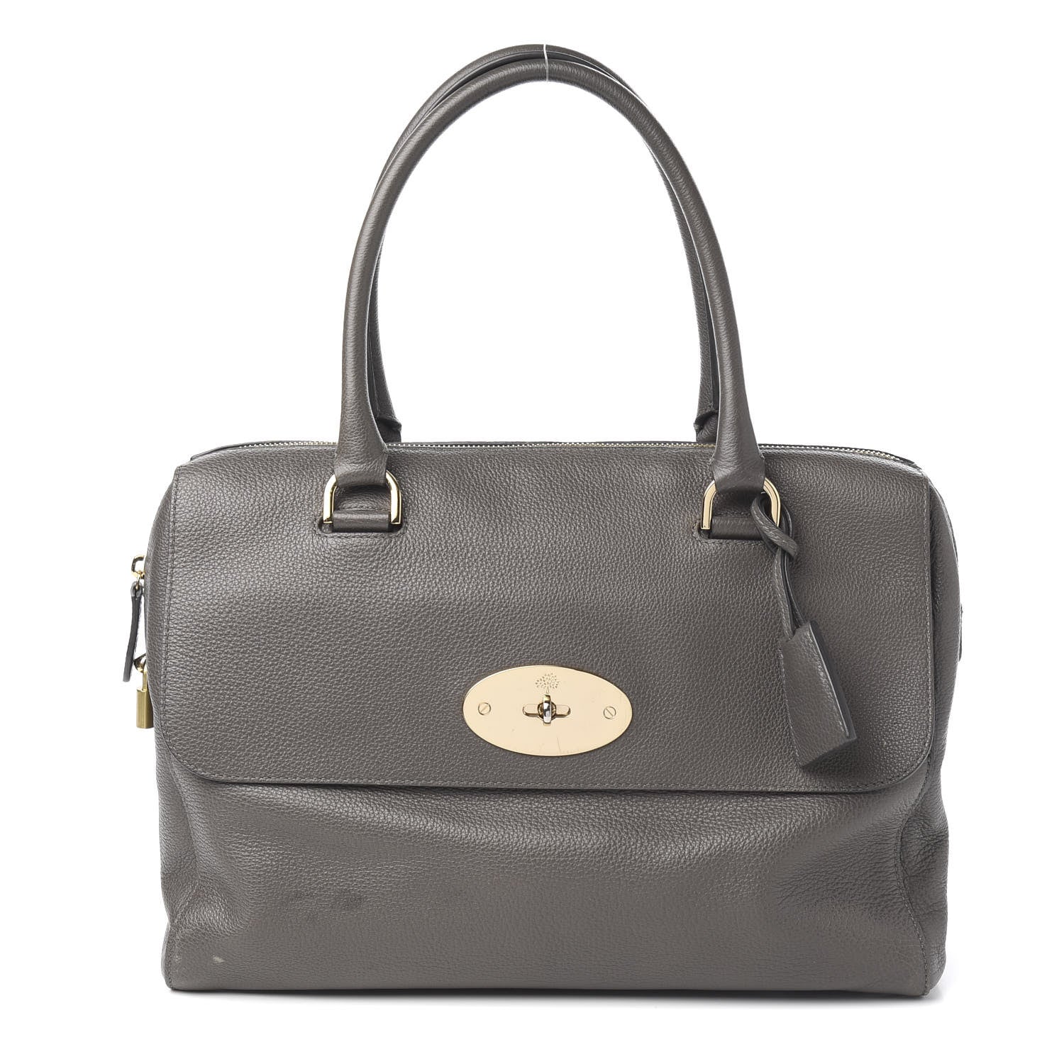 Mulberry Glossy Goatskin Medium Del Rey Satchel Grey 1 of 14