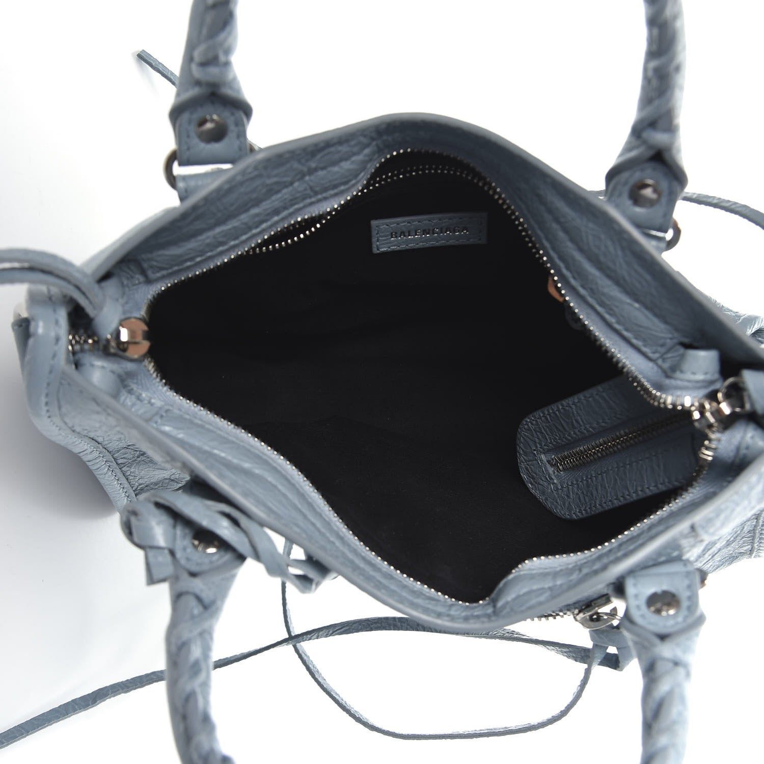Balenciaga Agneau Classic Silver Hardware Mini City Bleu Gris 5 of 8