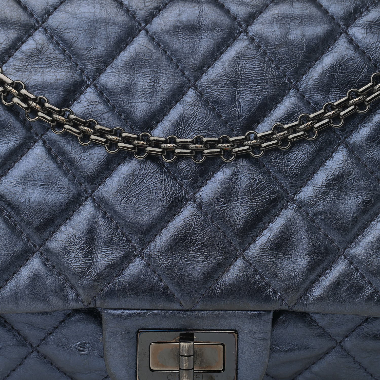 Chanel Aged Calfskin Quilted 2.55 Reissue 227 Flap Marine 8 of 16