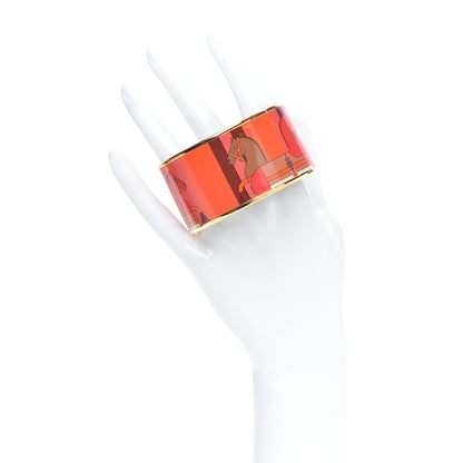 Hermes Enamel Printed Nouveau Rocabar Extra Wide Bracelet 65 2 of 4