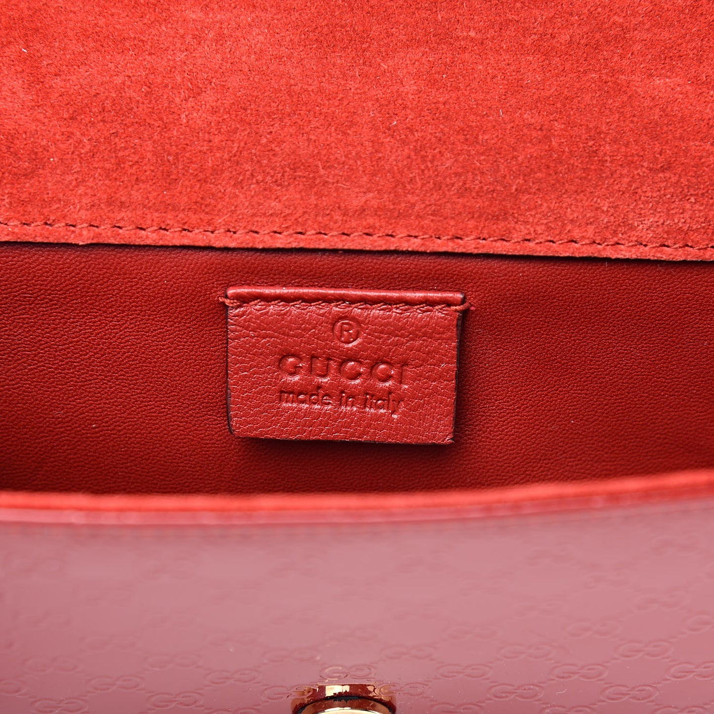 Patent Microguccissima Small Broadway Clutch Rose Bed