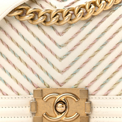 Chanel Calfskin Embroidered Small Boy Flap Ivory 8 of 11