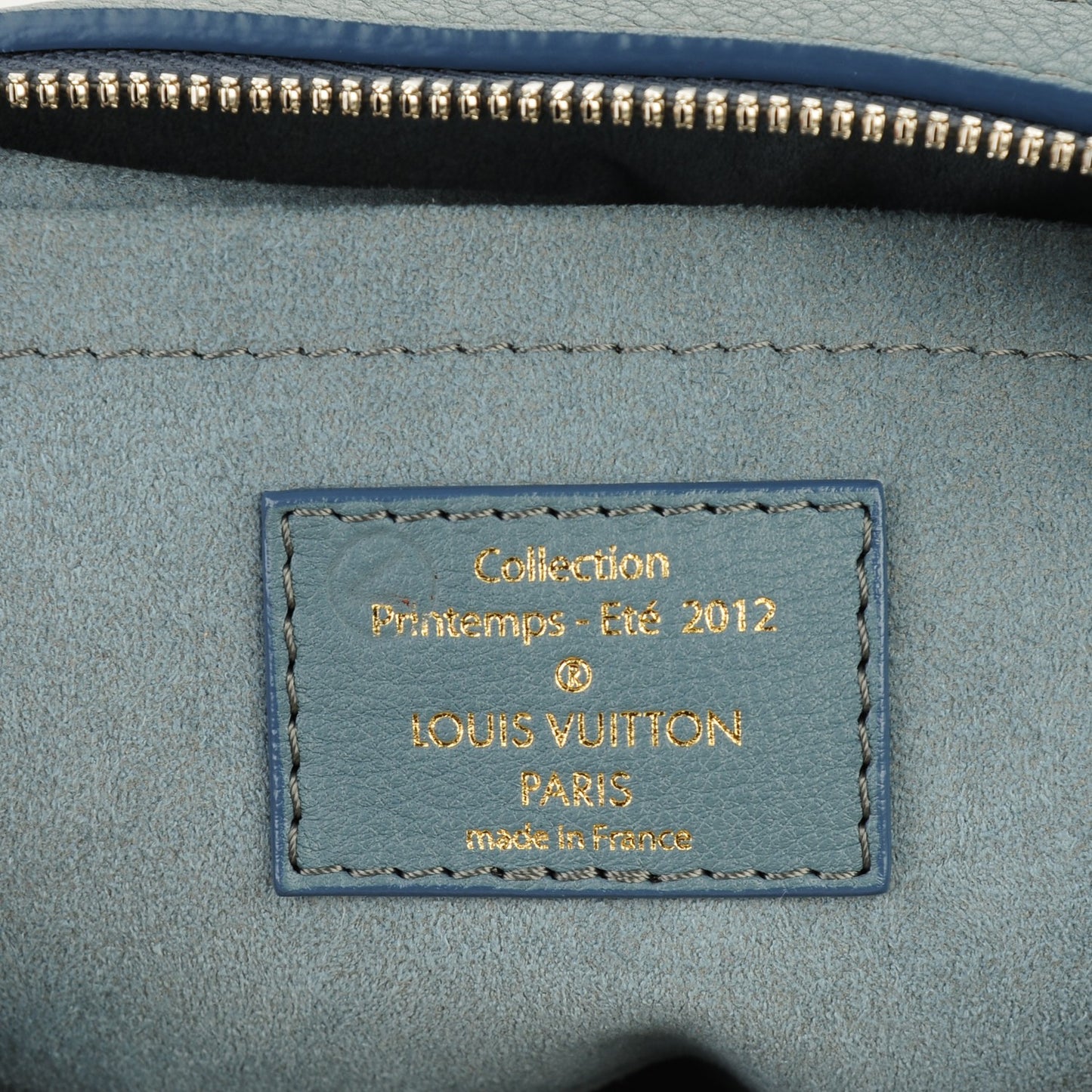 Monogram Denim Pochette Round Blue