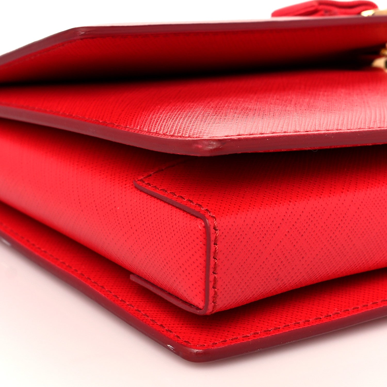 Salvatore Ferragamo Calfskin Vara Rainbow Wallet On Chain Red 8 of 9